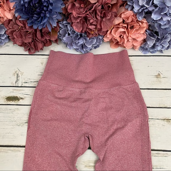 High Waist Seamless Pink Butt Lifting Yoga Pants - Picture 12 of 16